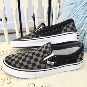 Vans, Off The Wall, Classic, Slip-On Checkerboard, Canvas Sneakers, Size 9.5